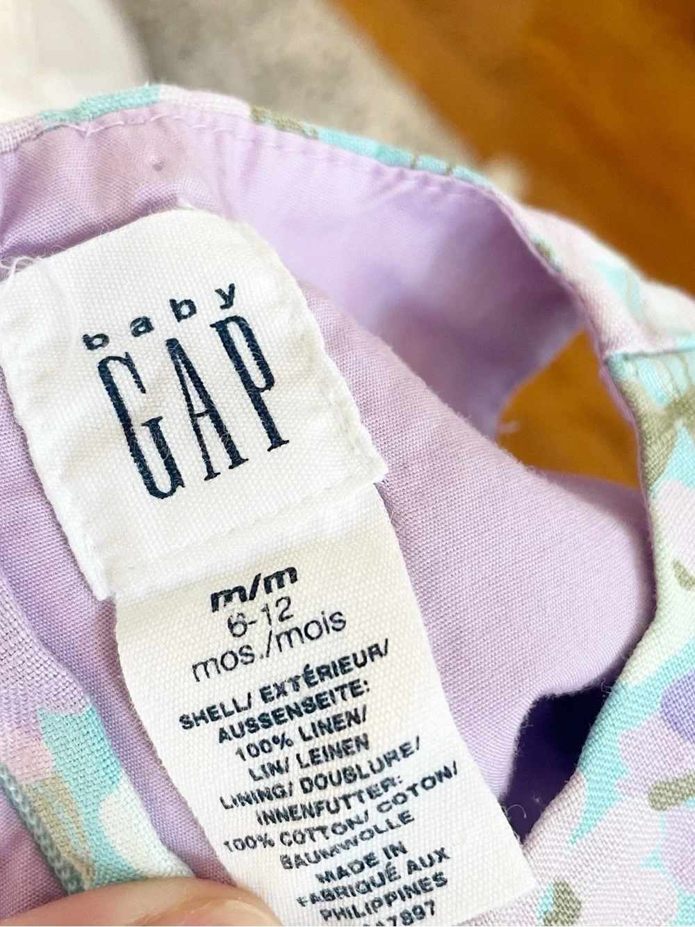 Baby Gap Painted Floral 100% Linen Dress | 6-12m